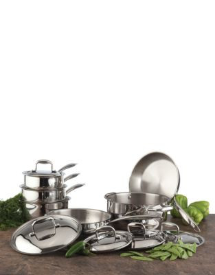 Paderno 11-Piece Epicurean Cookware Set - STAINLESS STEEL - 11L