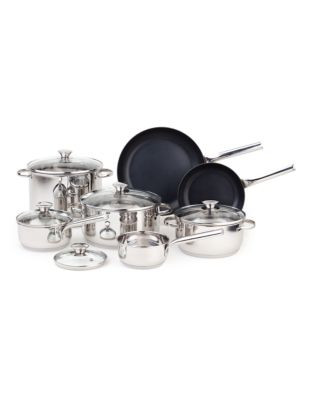 Paderno 12-Piece Hearthstead Cookware Set - STAINLESS STEEL