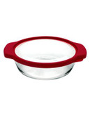 Anchor Hocking 2 quart casserole with TrueFit lid and glass lid - CLEAR