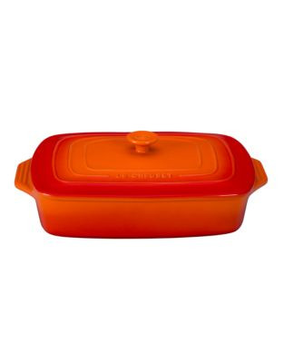 Le Creuset Rectangular Casserole with Lid - FLAME - 3.3L