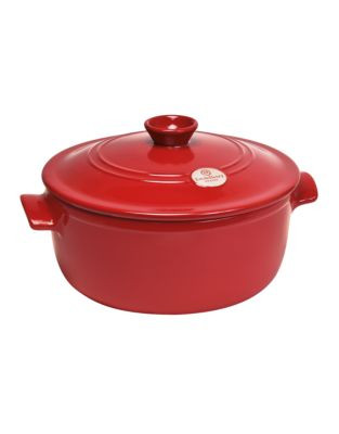 Emile Henry Round Covered Stewpot - RED - 4L