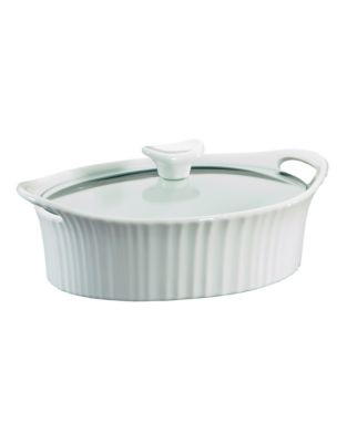Corningware Oval 1.5-Quart Casserole Dish With Cover - WHITE - 1.5QT