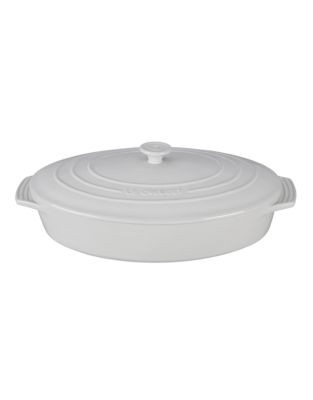 Le Creuset Oval Casserole with Lid - WHITE