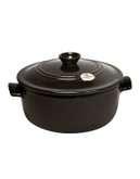 Emile Henry Round Covered Stewpot - BLACK - 4L