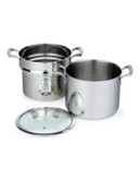 Paderno 8 Litre Stock Pot with Steamer - STAINLESS STEEL - 8.9L
