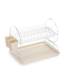 Get Sorted Two-Tier Chrome Plated Dish Rack - BEIGE