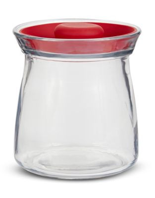 Anchor Hocking Rubber Lid Glass Storage Jar - RED