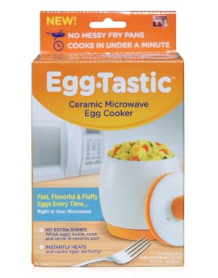 As Seen On Tv Egg-Tastic Ceramic Microwave Egg Cooker - WHITE