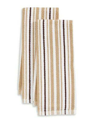 Cantina Two-Pack Striped Tea Towels - TAUPE - KITCHEN TOWEL