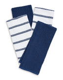 Essential Needs Four-Set Kitchen Towels - BLUE