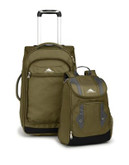High Sierra Adventure Access Wheeled Backpack with Zip-Off Daypack - DARK GREEN