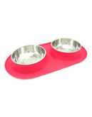 Messy Mutts Extra Large Silicone Double Feeder - RED - XLARGE