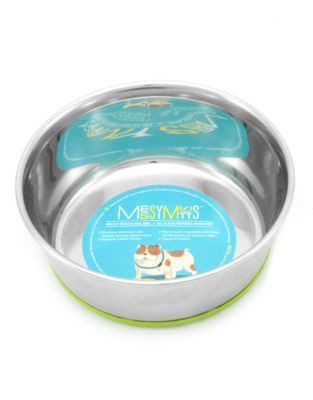 Messy Mutts Small Non-Slip Stainless Steel Bowl - GREEN - SMALL