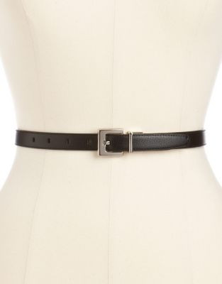 Calvin Klein Ladies Belt - BLACK/BROWN - MEDIUM