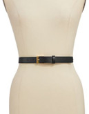Lauren Ralph Lauren Smooth Leather Belt - BLACK - SMALL