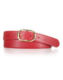 Lauren Ralph Lauren Leather Belt - RED - SMALL