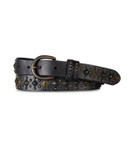 Polo Ralph Lauren Studded Leather Belt - BLACK - MEDIUM