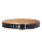 Calvin Klein Monogrammed Leather Belt - BLACK - MEDIUM