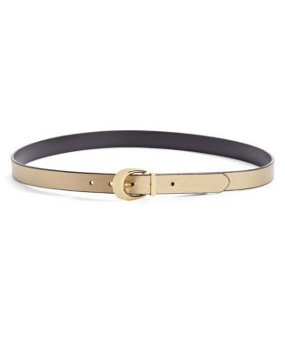 Lauren Ralph Lauren Gold Rush Reversible Leather Belt - GOLD BLACK - SMALL
