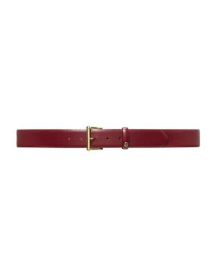 Lauren Ralph Lauren Saffiano Leather Belt - RED - LARGE
