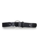 Lauren Ralph Lauren O-Ring Leather Belt-BLACK - BLACK - X-LARGE