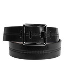 Calvin Klein Patent double centre stitch belt-BLACK - BLACK - X-LARGE