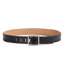 Calvin Klein Monogrammed Leather Belt - BLACK - LARGE