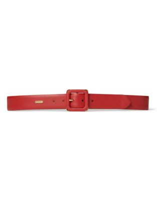 Lauren Ralph Lauren Laser-Cut Belt-FALL RED - FALL RED - X-LARGE