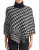 Armani Jeans Dot and Houndstooth Poncho - BLACK - LARGE