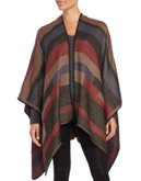 Lord & Taylor Colourblocked Wrap with Blanket Stitching - AUTUMN/RED