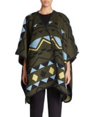 424 Fifth Nordic Jacquard Cape - FOREST NIGHT