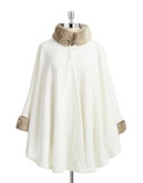 Parkhurst Desmona Cape with Faux Fur - IVORY/TIMBERLAND