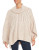Jessica Simpson Cable Knit Poncho - BEIGE - LARGE