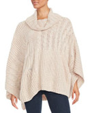 Jessica Simpson Cable Knit Poncho - BEIGE - SMALL