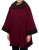 Jacques Vert Faux Astrakhan Trim Cape - RED - SMALL/MEDIUM