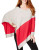 I.N.C International Concepts Asymmetrical Colorblocked Knit Poncho - RED - SMALL/MEDIUM