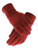 Ur Powered Fabric Trim Fleece Touchscreen Glove - POPPY - L/XL