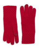 Lord & Taylor Touch Cashmere-Blend Gloves - RED