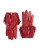 Diane Von Furstenberg Fringe Leather Gloves - FERRARI RED - 6.5