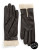 Lord & Taylor Wrist Length Knit Cuff Leather Gloves - BROWN - 7