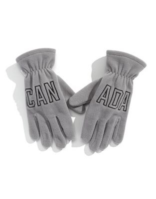 Olympic Collection Canada Fleece Gloves - GREY - SMALL/MEDIUM