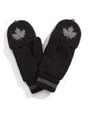 Olympic Collection Fleece Fingerless Mittens-BLACK - BLACK - LARGE/X-LARGE