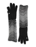 Calvin Klein Ombre Elbow Length Gloves - BLACK