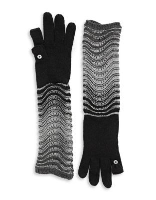 Calvin Klein Ombre Elbow Length Gloves - BLACK