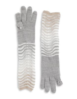 Calvin Klein Ombre Elbow Length Gloves - HEATHERED MID GREY