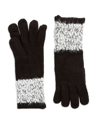 Calvin Klein Boucle Trimmed Gloves - CREME