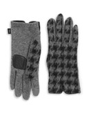 Echo Touch Houndstooth Wool-Blend Gloves - GREY - LARGE