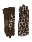 Echo Touch Cheetah Back Gloves - DARK BROWN - MEDIUM