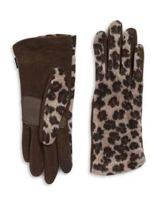 Echo Touch Cheetah Back Gloves - DARK BROWN - MEDIUM