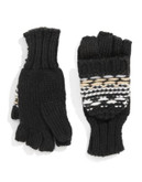 Echo Striped Pop Top Gloves - BLACK
